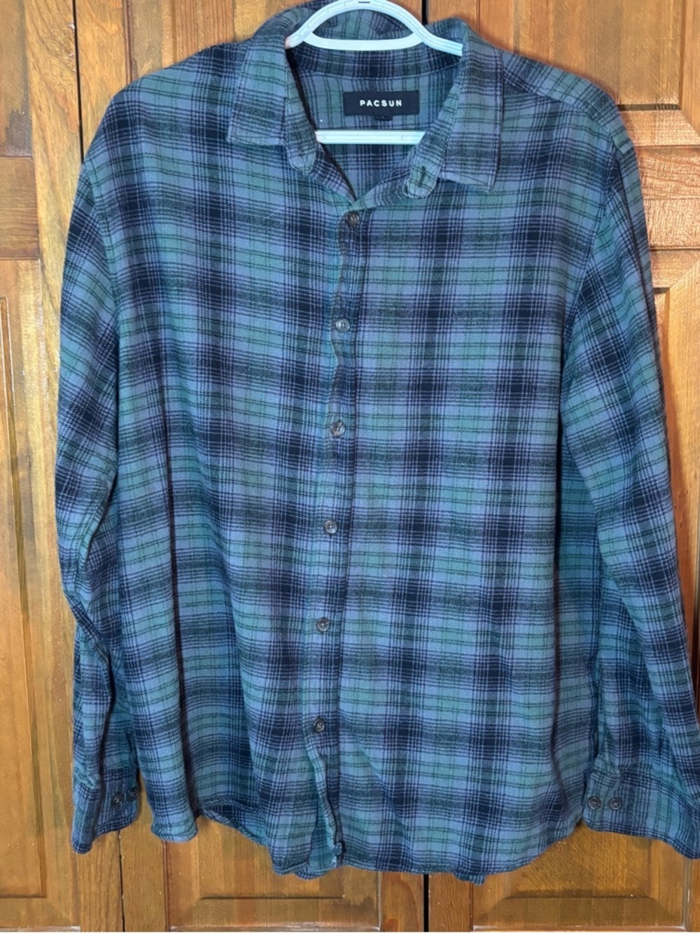 PacSun Green and Black Plaid Shirt